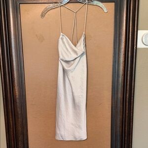 Wilfred Silver Harmonist Satin Backless Dress